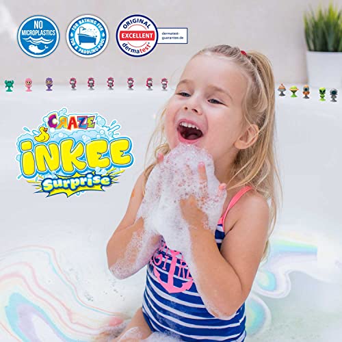 CRAZE INKEE Bombas Baño para Niños, diferentes figuras, bombas de baño aromaticas y espumosas, juguetes baño de Regalo Sorpresa dentro, Multicolor (22481)