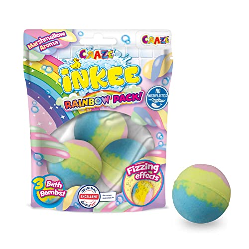 CRAZE INKEE Rainbow Bombas baño para niños de arcoiris, Perfumadas Efecto Efervescente, Multicolor 3 bombas incluidas (25840)