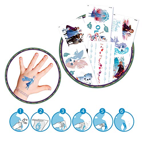 CRAZE - Juego Tatuajes Temporales Niñas Frozen 2, Tattoos Infantiles Adhesivos, Tatuaje De Mentira, Set Tatu Temporal Fácil De Poner, Resistente Al Agua