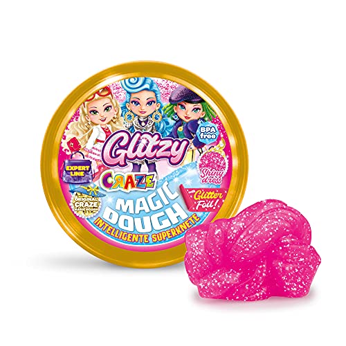 CRAZE Magic Dough Expert Glitzy 35450 - Plastilina para niños (70 g, efecto brillante)