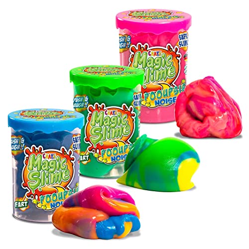 CRAZE Magic POOUPSIE Noise XL-Juego de Slime para muñecas (3 x 100 g), Color carbón (31049)