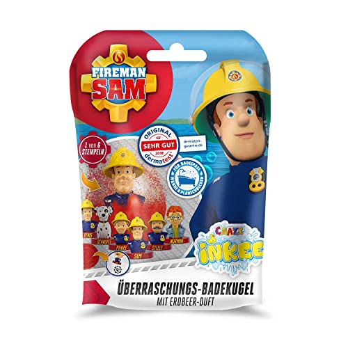 CRAZE- Pack 3 Bombas Infantiles de Sam el Bombero con Juguete Regalo Sorpresa figurita cuño. Lote de 3 Sales de Baño Espumosas para Bañera o Piscina de Niños con Olor a Fresa, Multicolor (29442)