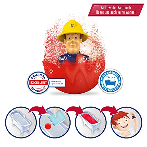 CRAZE- Pack 3 Bombas Infantiles de Sam el Bombero con Juguete Regalo Sorpresa figurita cuño. Lote de 3 Sales de Baño Espumosas para Bañera o Piscina de Niños con Olor a Fresa, Multicolor (29442)