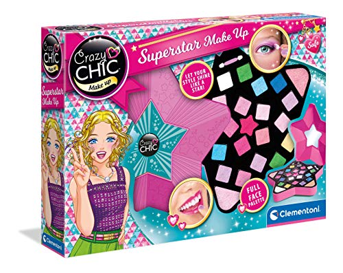 Crazy Chic Clementoni- Crazy Chic-Superstar Make-up Maquillaje niña, Multicolor (Clementoni S.p.A 18604)