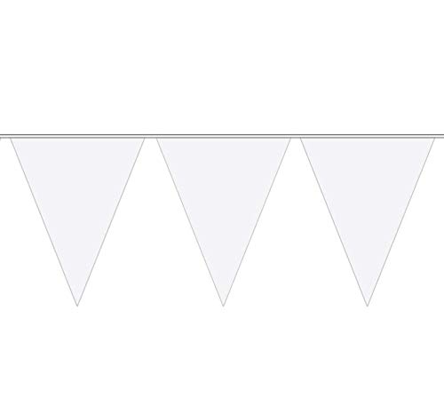 Creative - Guirnalda para fiestas de 10 m y 15 banderas, color blanco (22621)