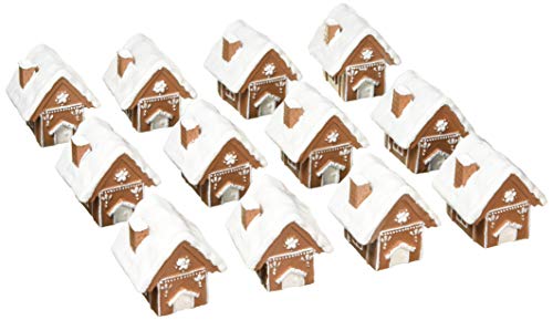 Creative Party Gingerbread House Cake Toppers-12 Pcs Mini adornos para tartas de casa de pan de jengibre-12 piezas (F363)