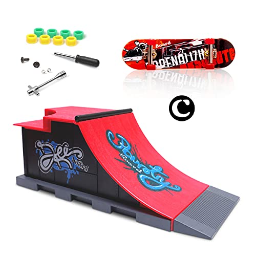 CS COSDDI Mini Finger Skateboard y Ramp Set de accesorios (C)