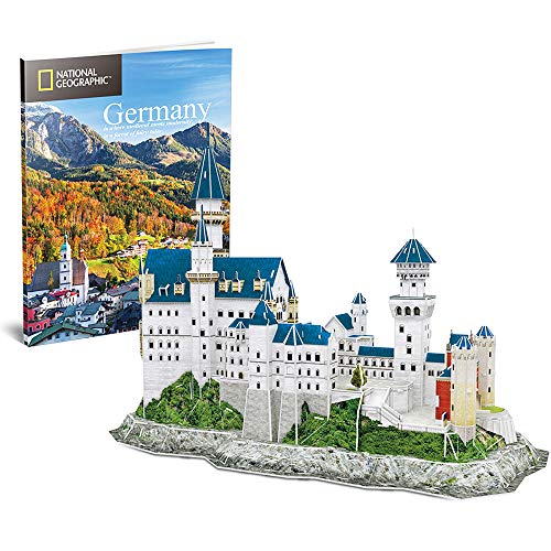 CubicFun Puzzle 3D Castillo de Neuschwanstein Schwangau Alemania, Edificio Kits de Modelo con Folleto de National Geographic, 121 Piezas