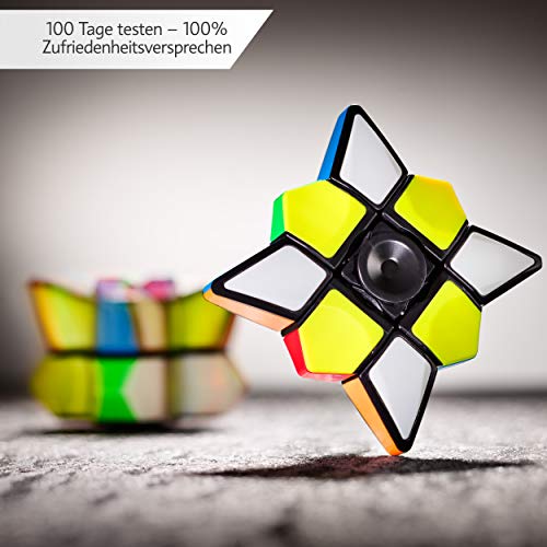 CUBIDI Estrella, acertijo, Cubo de magico y Ruleta en uno para Niños - Fidget Spinner 3x3x1