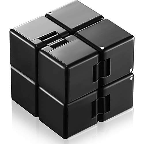 Cubo Infinito Juguete Inquieto EDC Mini Juguete de Dedo de Persona Agitada, Juguetes de Twister de Muñeca de Mano de Cubo de Rompecabezas 3D para Alivio de Estrés Matar Tiempo (Negro)