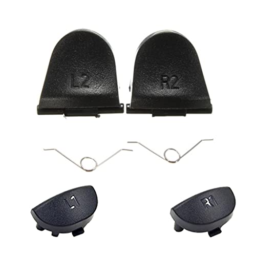 CUCUFA Piezas de Repuesto del Controlador PS4 L1 L2 R1 R2 Botón 2 resortes Black PS4 Controlador Accesorios de reemplazo 6pcs