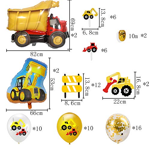 Cumpleaños De Globo De Excavadora Globo De Excavadora Cumpleaños De Globo De Construcción Suministros De Fiesta De Cumpleaños De Construcción Decoración De Cumpleaños De Excavadora