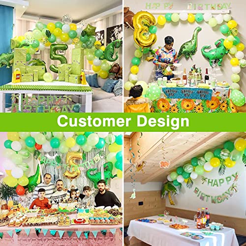 Cumpleaños Decoracion, 110 Piezas Fiesta de Dinosaurio Globo de Happy Birthday Banner Jurásico Mundial Tema Party para Niñas Niños