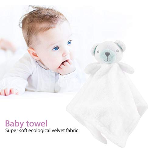 CUTULAMO Toalla Suave para Bebé, Toalla para Bebé Adorable para Bebés Y Niños(Blanco, Osito)