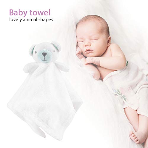 CUTULAMO Toalla Suave para Bebé, Toalla para Bebé Adorable para Bebés Y Niños(Blanco, Osito)