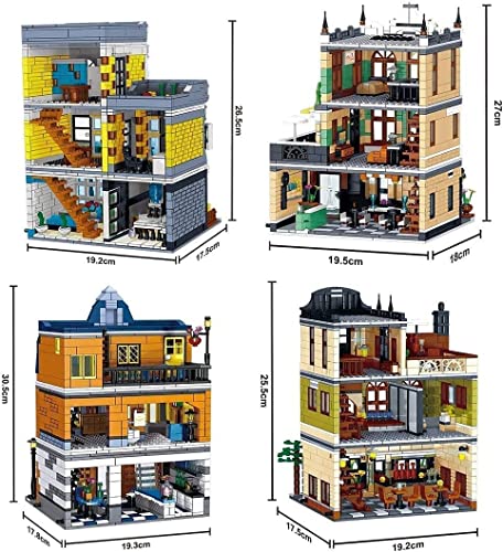 Cxcdxd Kit de Bloques de construcción para Casas, Edificios modulares, Street View, Restaurante Romano, Calle de Comida Modular con Figuras, Modelo de Casas de Arquitectura Compatible con Lego 4