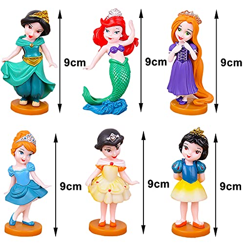 CYSJ Princesa Cake Topper 12Pcs Princesa Sirena Decoración de Tartas Figuras Decoración para Tarta de cumpleaños de Figuras de Dibujos Animados del Fiesta Suministros