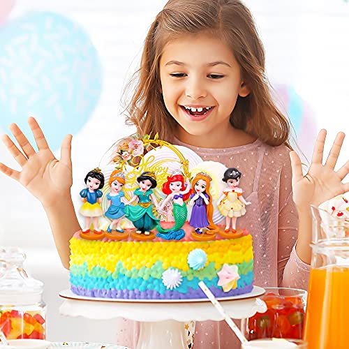 CYSJ Princesa Cake Topper 12Pcs Princesa Sirena Decoración de Tartas Figuras Decoración para Tarta de cumpleaños de Figuras de Dibujos Animados del Fiesta Suministros