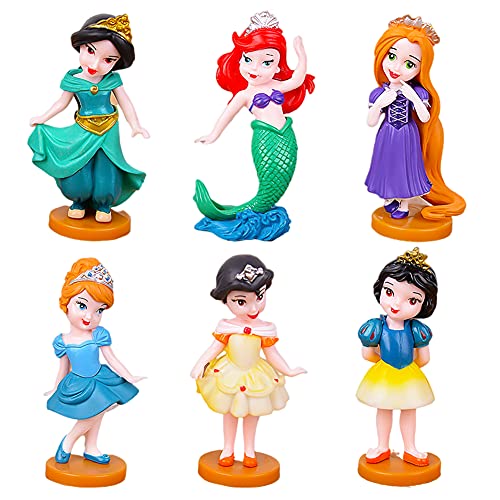 CYSJ Princesa Cake Topper 12Pcs Princesa Sirena Decoración de Tartas Figuras Decoración para Tarta de cumpleaños de Figuras de Dibujos Animados del Fiesta Suministros