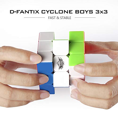 D-FantiX Cyclone Boys Cubo Mágico, 3x3x3 Speed Cube, 56mm Puzzle Cubo de Velocidad Rompecabezas Stickerless, Extremadamente rápido Mágico Speed Cubo Puzzle Juguetes