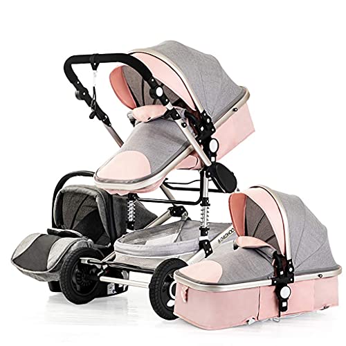 DAGCOT 3 en 1 cochecitos para bebés, cochecitos livianos y cortes, altos paisajes sentados y acostado libremente, diámetro de 26 cm de goma de la PU, para 0-36 meses de carrito de bebé