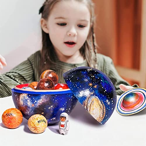 DAGONGJI Wooden Solar System Cosmos Learning Game Toy,Wooden Solar System Nesting Toy Set,Cosmos Learning Game Toy,Gift for Kids Teens Girls Boys (Size : 12cm)