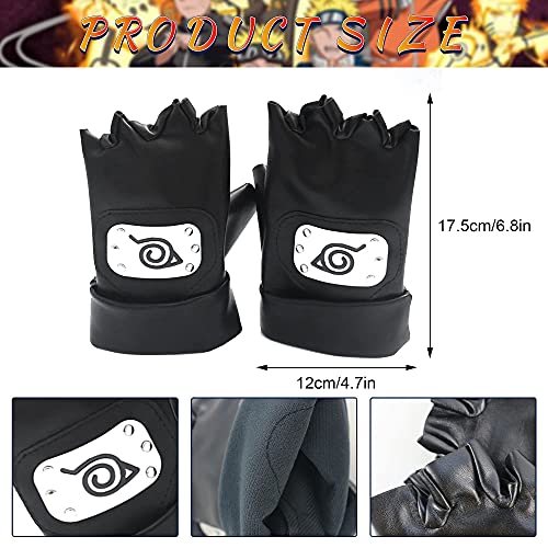 Daohexi Kakashi - Juego de cosplay ninja Konoha Naruto, cinta para la frente y máscara de cacashi, guantes, shuriken de Kunai Ninja de plástico, accesorio para cosplay de Naruto