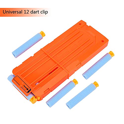 Dart Clip Soft Bullet Gun Clip Clip de Recarga rápida para Nerf N-Strike Elite Series Blasters Kid Toy Gun(Naranja Transparente)