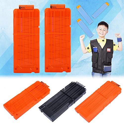 Dart Clip Soft Bullet Gun Clip Clip de Recarga rápida para Nerf N-Strike Elite Series Blasters Kid Toy Gun(Naranja Transparente)