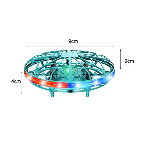 DASNTERED UFO Mini Drone, Drone para niños Flying Ball Drone UFO Toy con LED, Drone para niños Flying Ball Toys Bola controlada a Mano, Light Up Toys Juegos Regalos para niños y niñas(Opalescente)