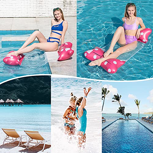 DazSpirit Hamaca de Agua Flotante Inflable Cama Flotante Multiusos Hamaca de natación 4 en 1 (Silla de Montar, sillón, vagabundo, Hamaca), Boquilla antifugas, tapete de Playa y Piscina (Rjo)