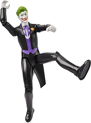 dc comics Batman - Figura de acción The Joker de 12 Pulgadas (Traje Negro), Juguetes para niños de 3 años en adelante