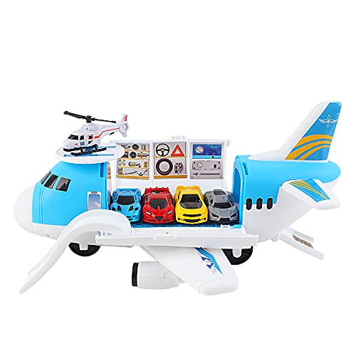 deAO Avión de Carga de Transporte DIY Juguete para Montar y Desmontar con Rampa y Accesorios Incluidos - Kit de Montaje y Construcción Infantil