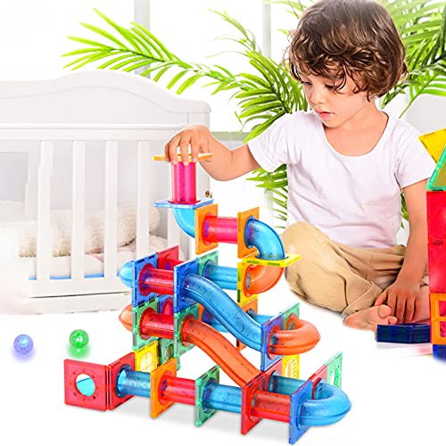 deAO Tubos y Bloques Magnéticos de Construcción Conjunto Multicolor de 125 Piezas Actividad Infantil y Edades Tempranas Bloques de Juguete Imantados Puzle 3D