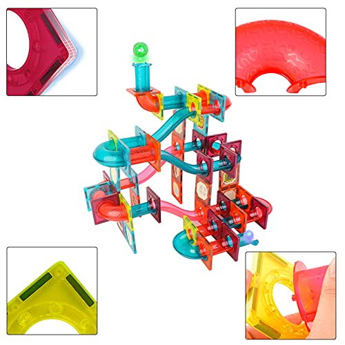 deAO Tubos y Bloques Magnéticos de Construcción Conjunto Multicolor de 125 Piezas Actividad Infantil y Edades Tempranas Bloques de Juguete Imantados Puzle 3D