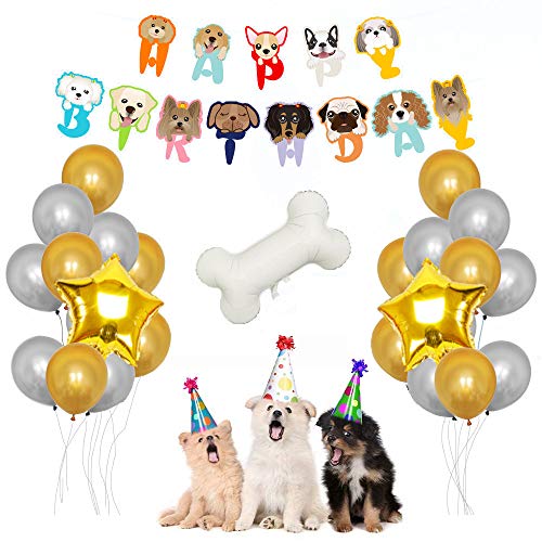 Decoración de Cumpleaños para Perros, Banner de Cumpleaños para Perros, Fiesta de Cumpleaños Temática para Mascotas, Globo de Cumpleaños para Mascotas, para Celebrar Cumpleaños de Mascotas