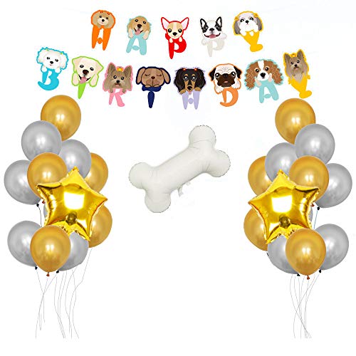 Decoración de Cumpleaños para Perros, Banner de Cumpleaños para Perros, Fiesta de Cumpleaños Temática para Mascotas, Globo de Cumpleaños para Mascotas, para Celebrar Cumpleaños de Mascotas