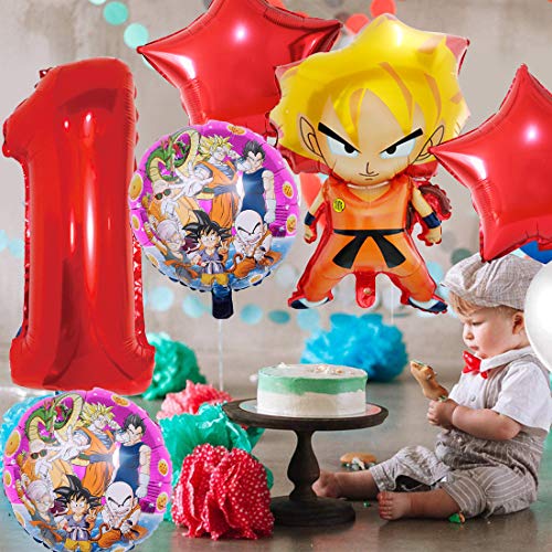 Decoración de Fiesta de Cumpleaños Tomicy 6 pcs Dragon Ball Party's Helium Balloons Decoraciones Cumpleaños de Fiesta para Niños Globos Party Supplies para Decoraci ón de Niños