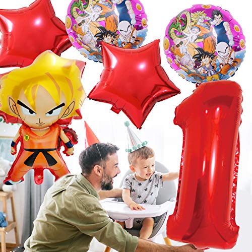 Decoración de Fiesta de Cumpleaños Tomicy 6 pcs Dragon Ball Party's Helium Balloons Decoraciones Cumpleaños de Fiesta para Niños Globos Party Supplies para Decoraci ón de Niños