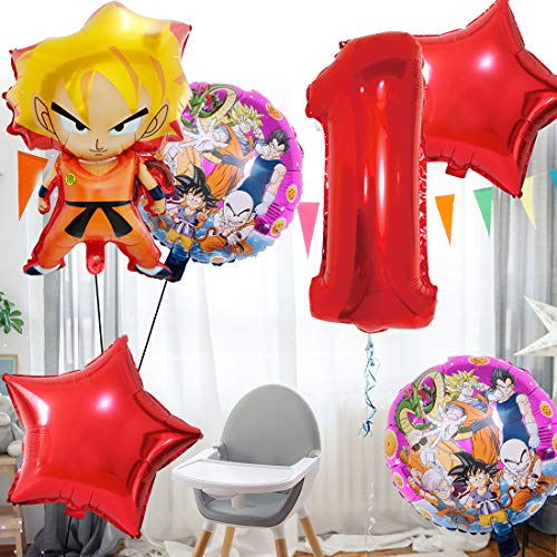 Decoración de Fiesta de Cumpleaños Tomicy 6 pcs Dragon Ball Party's Helium Balloons Decoraciones Cumpleaños de Fiesta para Niños Globos Party Supplies para Decoraci ón de Niños