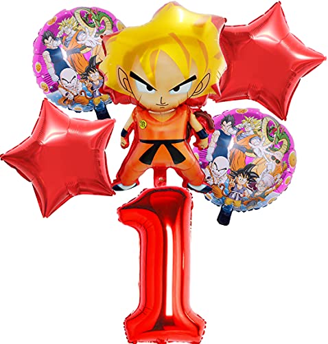 Decoración de Fiesta de Cumpleaños Tomicy 6 pcs Dragon Ball Party's Helium Balloons Decoraciones Cumpleaños de Fiesta para Niños Globos Party Supplies para Decoraci ón de Niños