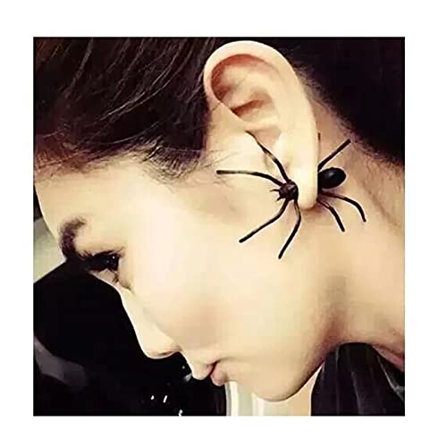 Decoración de Halloween, Disfraces para Mujer 3D Espeluznante Negro araña de araña Perno para Pendientes de Haloween Bricolaje Decoración (Color : Black)