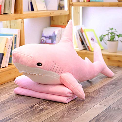 Dehcye 60-140cm Big Giant Polupar Shark Skin Soft Plush Shark Abrigo semiacabado Pez Almohada Juguetes Muñeca Regalo de Moda para niños Bebé 140cm Azul