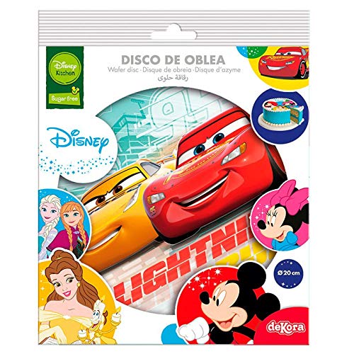 Dekora - Decoracion Tartas de Cumpleaños Infantiles en Disco de Oblea de Disney Pixar Cars - 20 cm