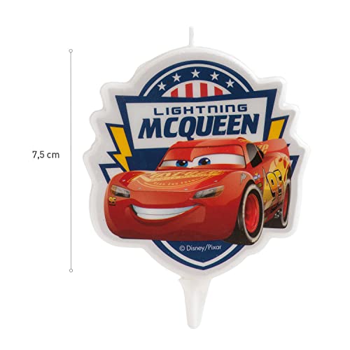 Dekora - Velas Cumpleaños Originales | Vela de Cumpleaños 2D de Rayo McQueen para Tartas Infantiles - 7,5 cm