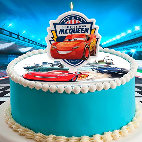 Dekora - Velas Cumpleaños Originales | Vela de Cumpleaños 2D de Rayo McQueen para Tartas Infantiles - 7,5 cm