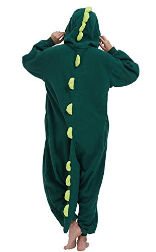 DELEY Disfraz Animal Adulto Enterizo de Pijamas Dinosaurio Disfraz Homewear Halloween Carnaval Ropa de Dormir con Capucha