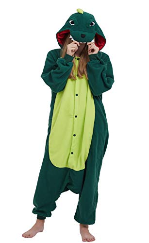 DELEY Disfraz Animal Adulto Enterizo de Pijamas Dinosaurio Disfraz Homewear Halloween Carnaval Ropa de Dormir con Capucha