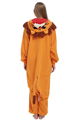 DELEY Disfraz Animal Adulto Enterizo de Pijamas León Disfraz Homewear Halloween Carnaval Ropa de Dormir con Capucha