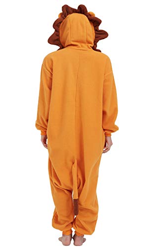 DELEY Disfraz Animal Adulto Enterizo de Pijamas León Disfraz Homewear Halloween Carnaval Ropa de Dormir con Capucha